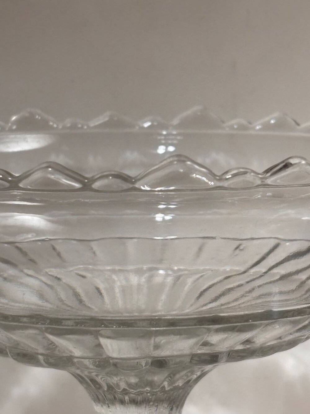 Antique 1903 Bryce Higbee Bonair Palm Leaf Fan EAPG Glass Pedestal Compote - Picture 13 of 13